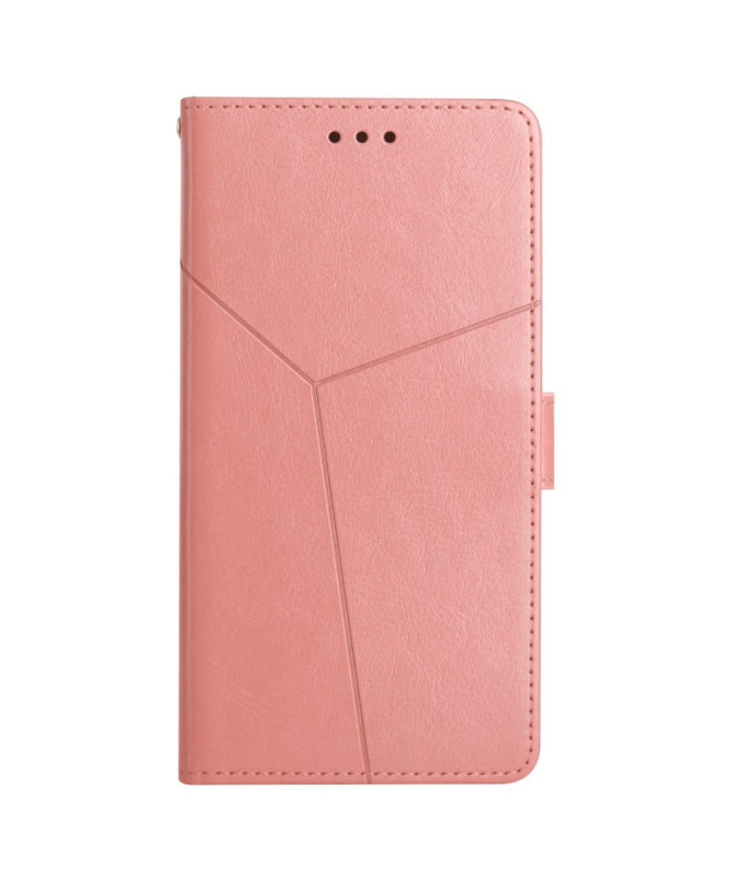 Housse iPhone 16 Pro effet cuir Y Lines à lanière