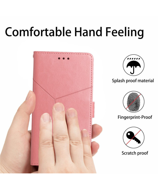 Housse iPhone 16 Pro effet cuir Y Lines à lanière