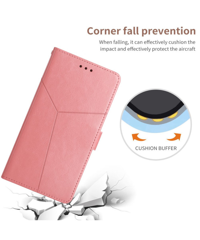 Housse iPhone 16 Pro effet cuir Y Lines à lanière