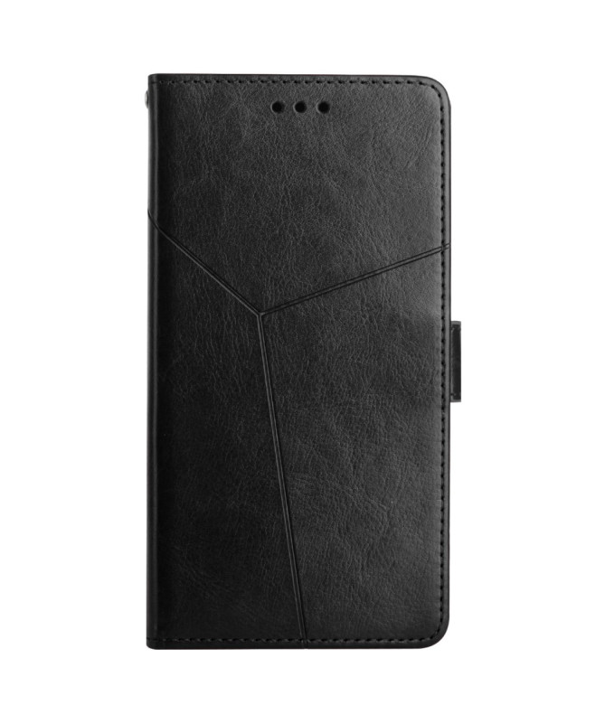 Housse iPhone 16 Pro effet cuir Y Lines à lanière