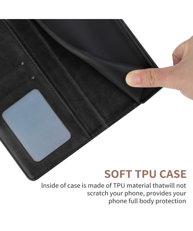 Housse iPhone 16 Pro effet cuir Y Lines à lanière