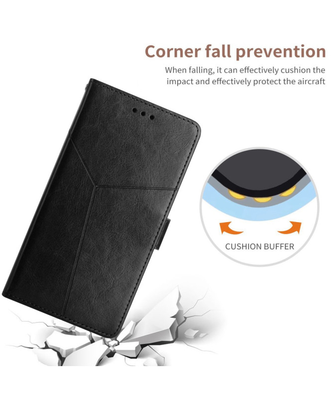 Housse iPhone 16 Pro effet cuir Y Lines à lanière