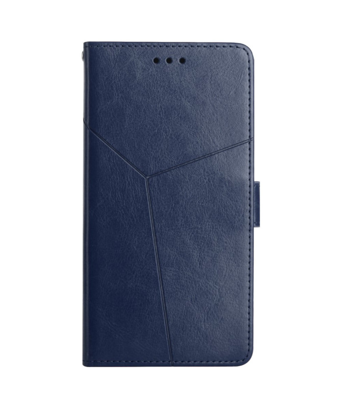 Housse iPhone 16 Pro effet cuir Y Lines à lanière