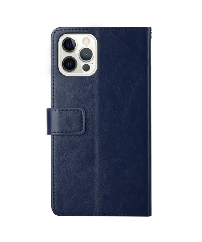 Housse iPhone 16 Pro effet cuir Y Lines à lanière