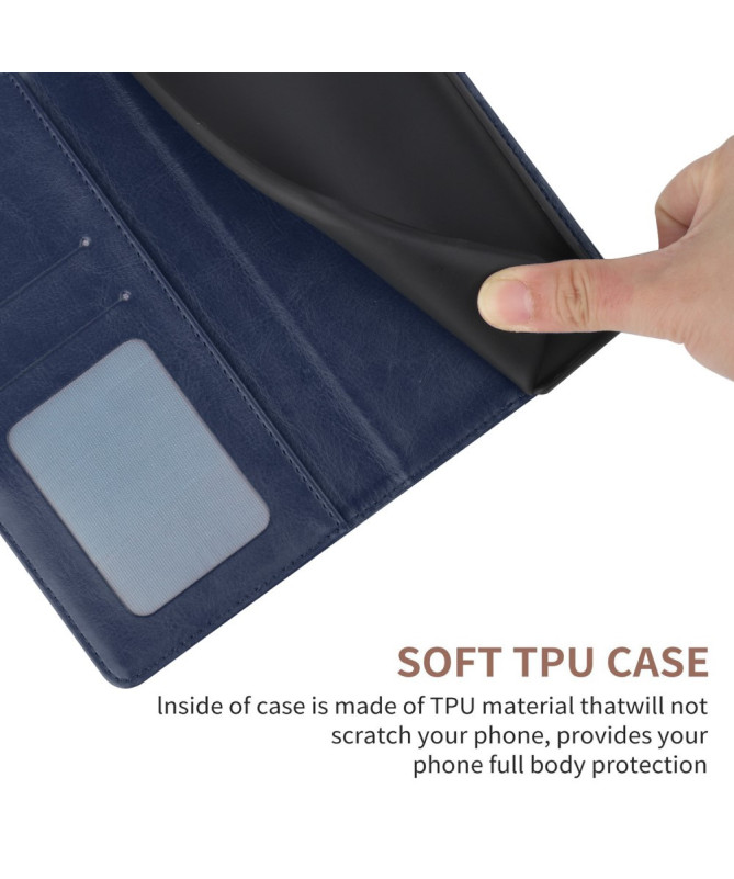 Housse iPhone 16 Pro effet cuir Y Lines à lanière