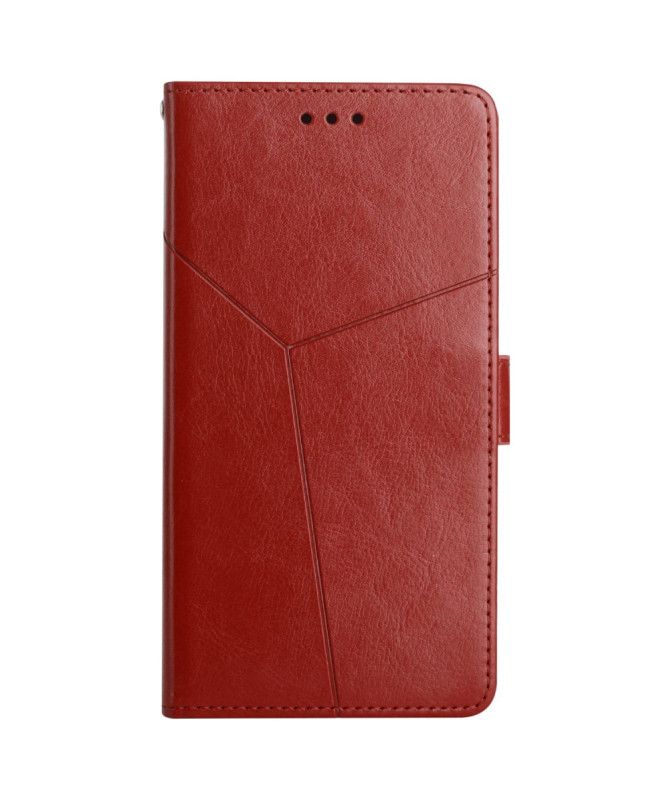 Housse iPhone 16 Pro effet cuir Y Lines à lanière