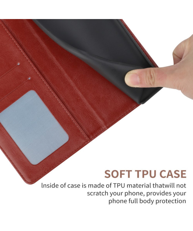 Housse iPhone 16 Pro effet cuir Y Lines à lanière