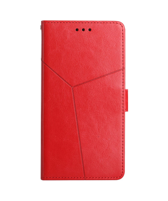 Housse iPhone 16 Pro effet cuir Y Lines à lanière