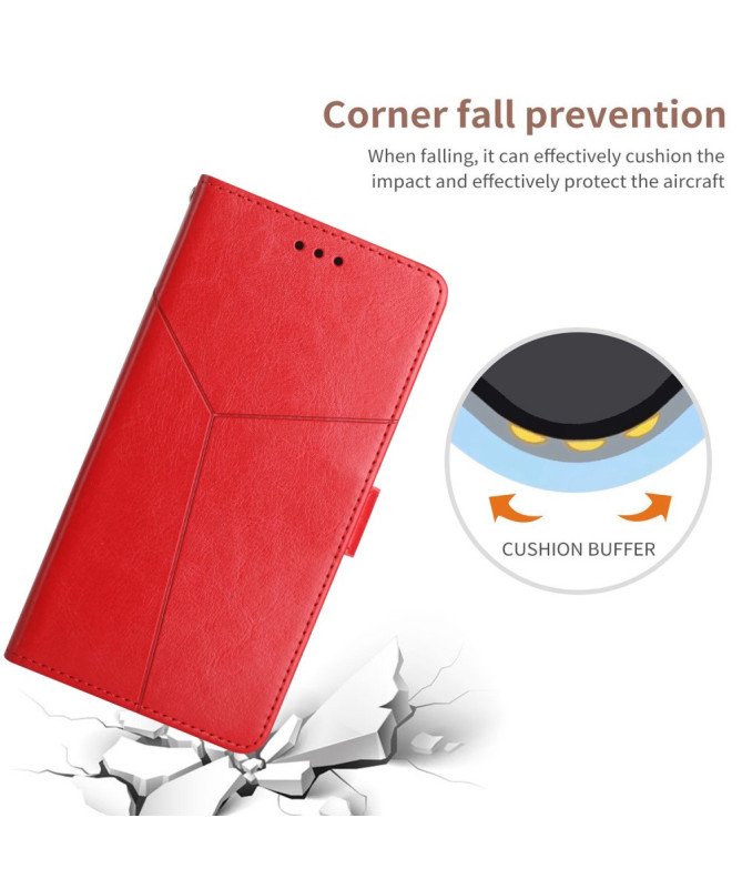 Housse iPhone 16 Pro effet cuir Y Lines à lanière