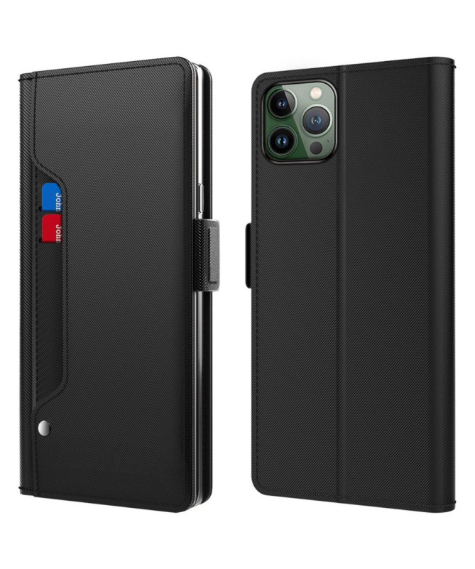 Housse iPhone 16 Pro premium porte cartes avec miroir