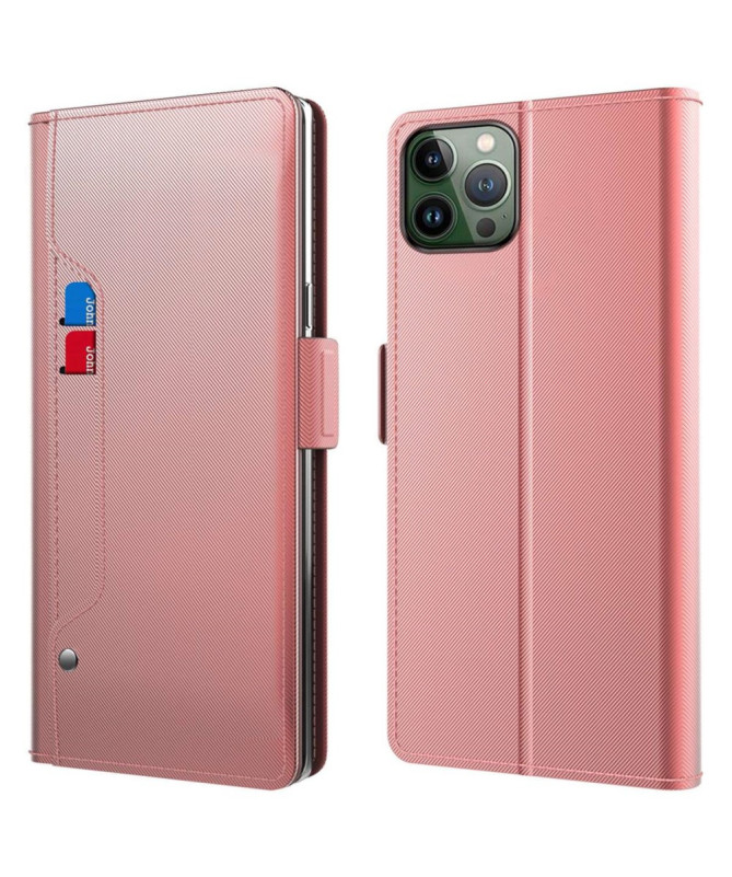 Housse iPhone 16 Pro premium porte cartes avec miroir
