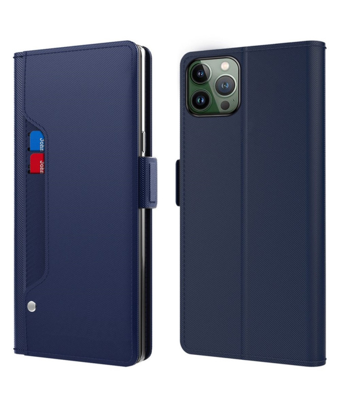 Housse iPhone 16 Pro premium porte cartes avec miroir
