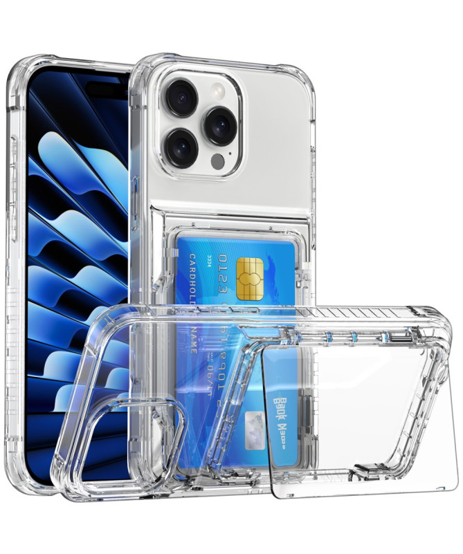 Coque iPhone 16 Pro transparente avec porte-cartes | Crystal vault