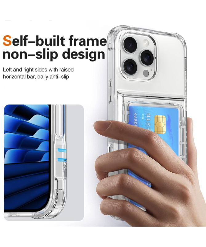 Coque iPhone 16 Pro transparente avec porte-cartes | Crystal vault