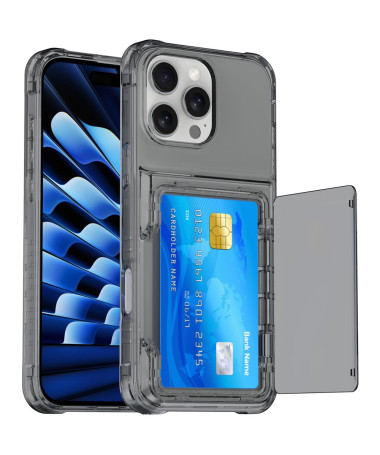 Coque iPhone 16 Pro transparente avec porte-cartes | Crystal vault Noir - photo 8