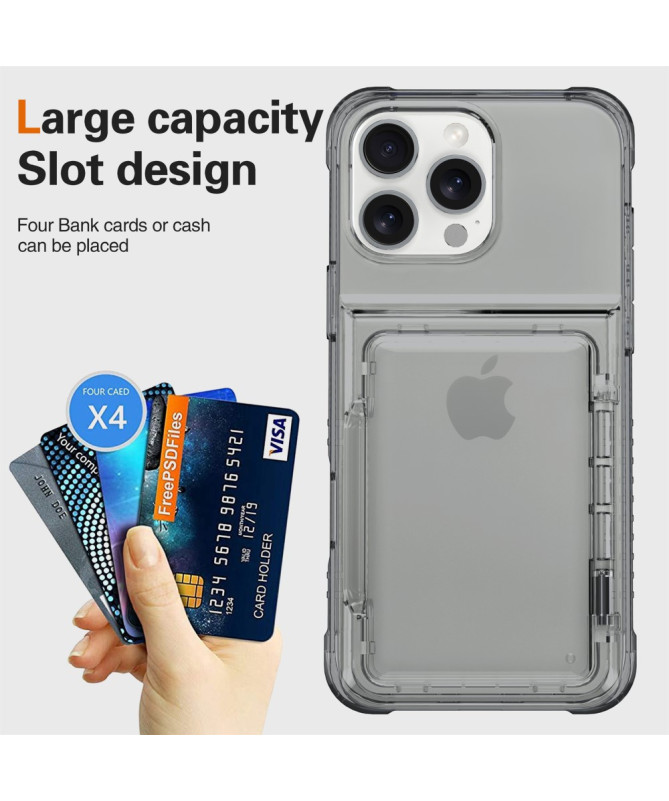 Coque iPhone 16 Pro transparente avec porte-cartes | Crystal vault