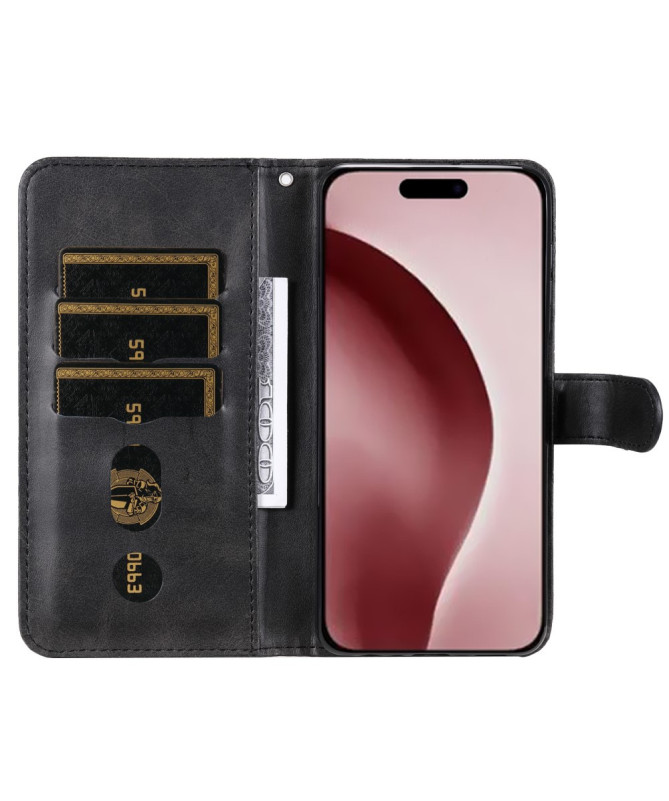 Housse iPhone 16 Pro Zipper Pocket effet cuir