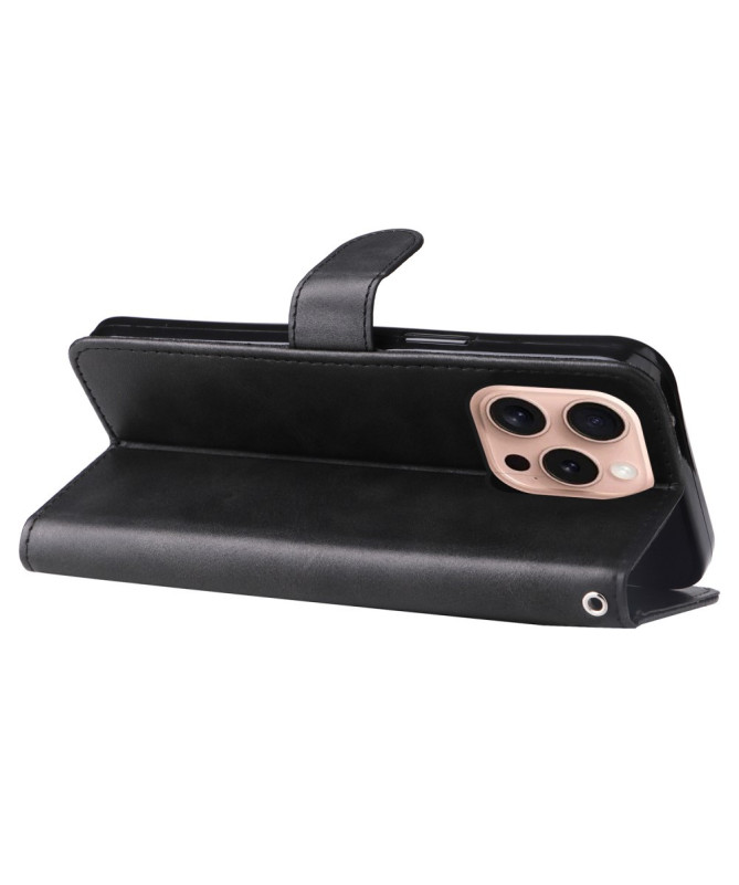 Housse iPhone 16 Pro Zipper Pocket effet cuir