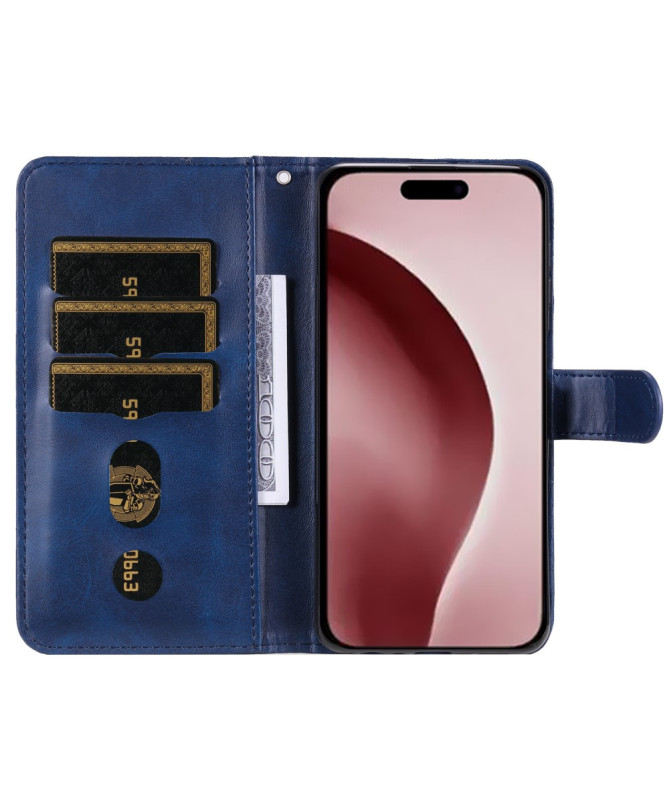 Housse iPhone 16 Pro Zipper Pocket effet cuir