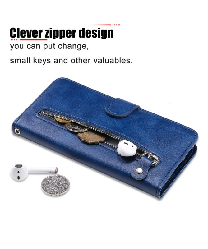 Housse iPhone 16 Pro Zipper Pocket effet cuir