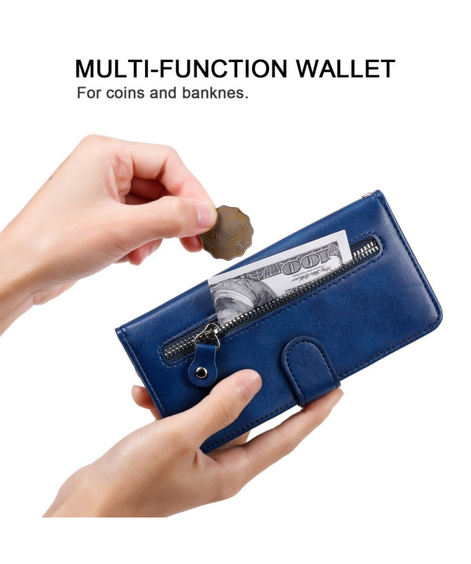 Housse iPhone 16 Pro Zipper Pocket effet cuir