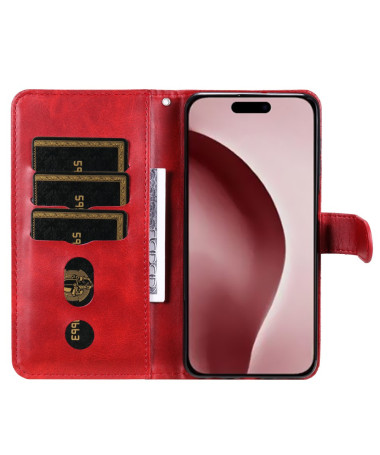 Housse iPhone 16 Pro Zipper Pocket effet cuir Rouge - photo 23