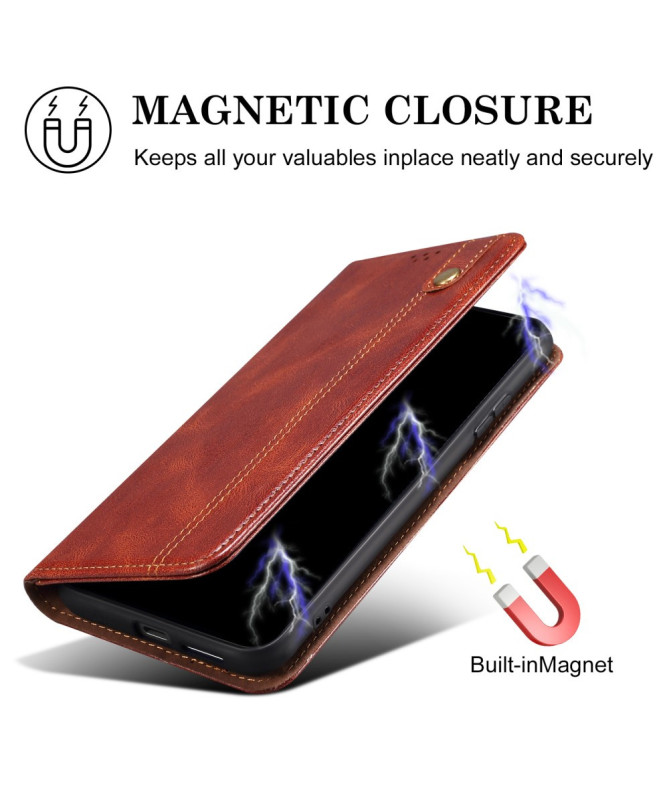 Housse iPhone 16 Pro Ernestine coutures apparentes