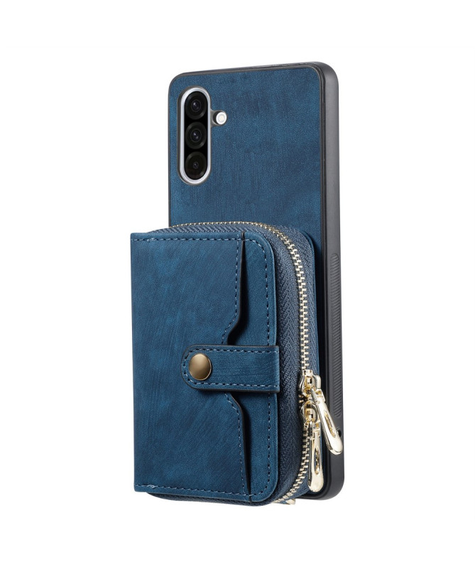 Coque Samsung Galaxy A56 5G à sangle, fermeture zippée et porte-cartes