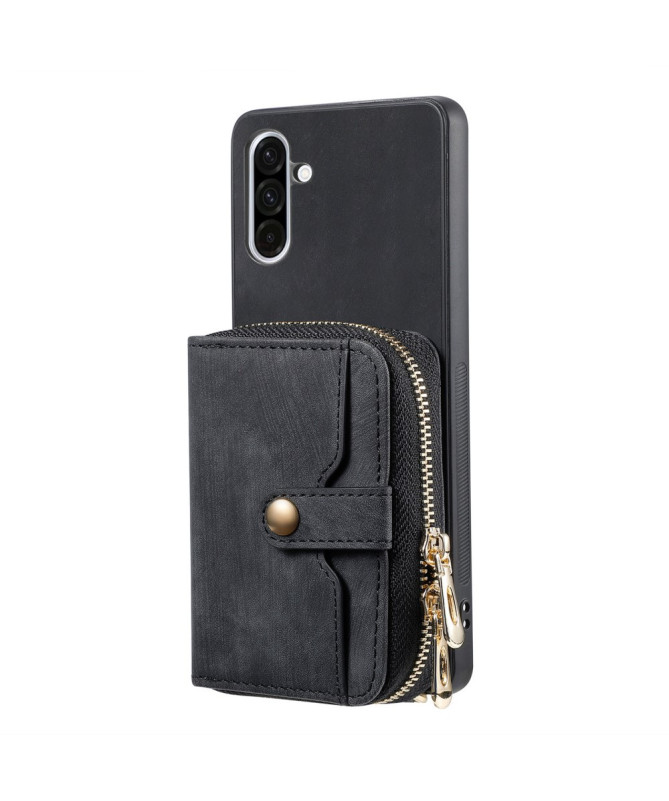Coque Samsung Galaxy A56 5G à sangle, fermeture zippée et porte-cartes