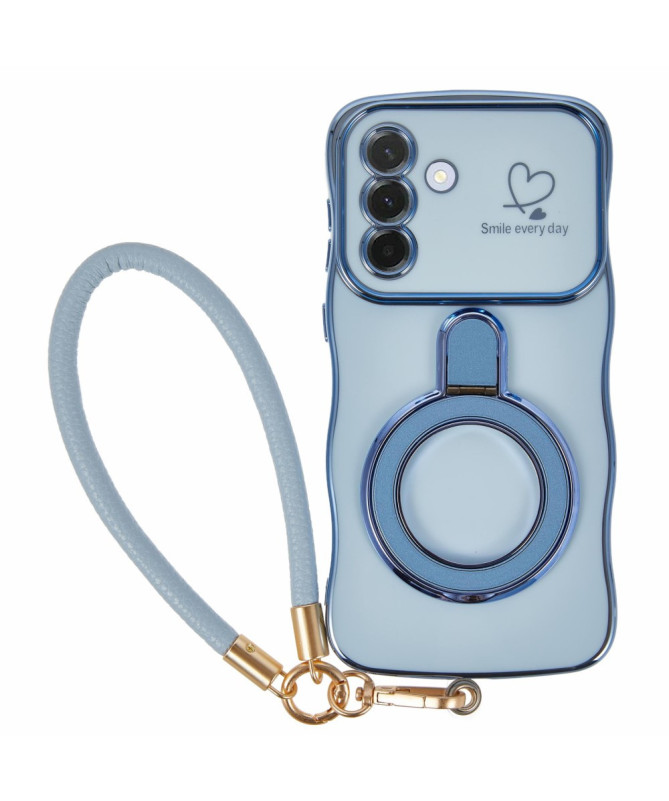 Coque Samsung Galaxy A56 5G / A36 5G avec anneau, sangle et bords ondu