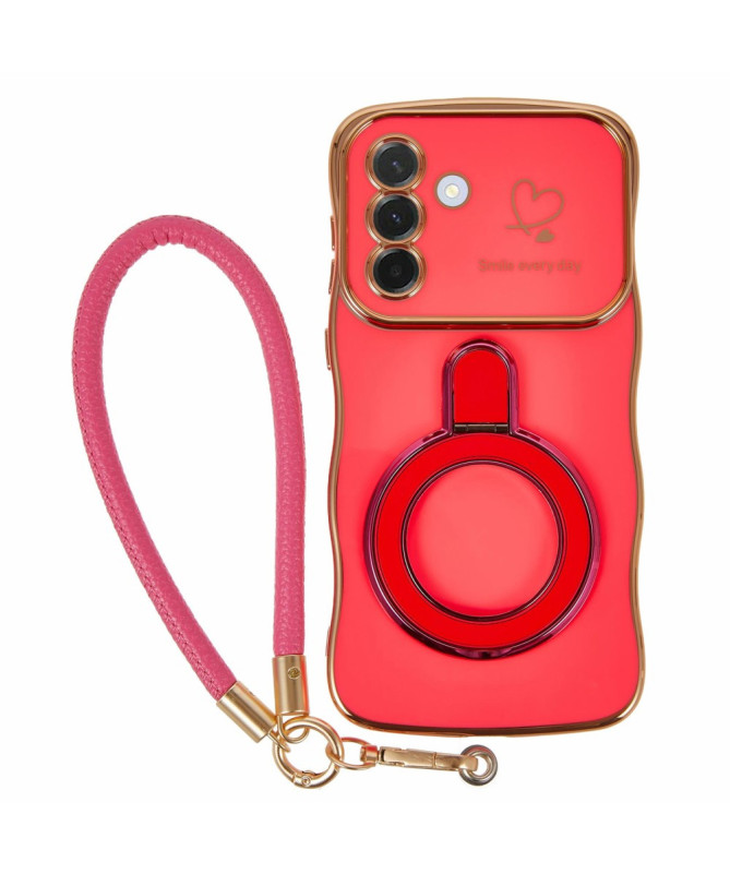 Coque Samsung Galaxy A56 5G / A36 5G avec anneau, sangle et bords ondu