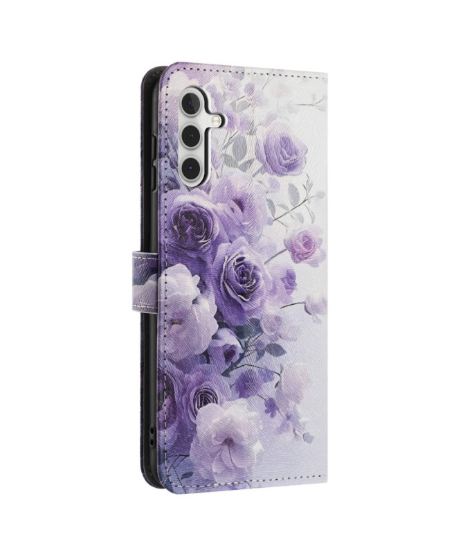 Housse Samsung Galaxy A56 5G, fleurs en dégradé violet