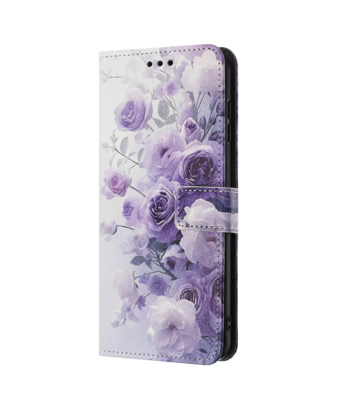 Housse Samsung Galaxy A56 5G, fleurs en dégradé violet