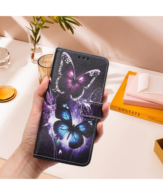 Housse Samsung Galaxy A56 5G, papillons effet lumineux