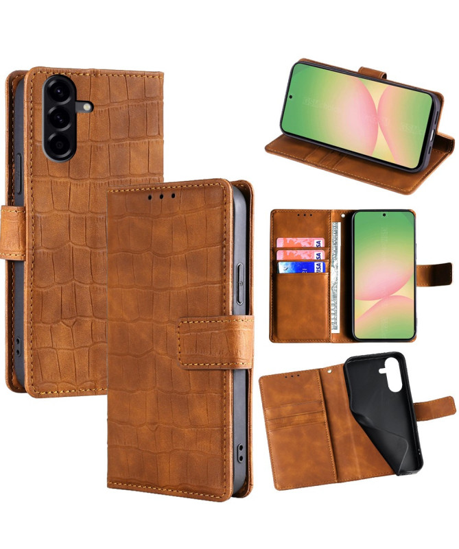 Housse Samsung Galaxy A56 5G simili cuir effet peau de crocodile