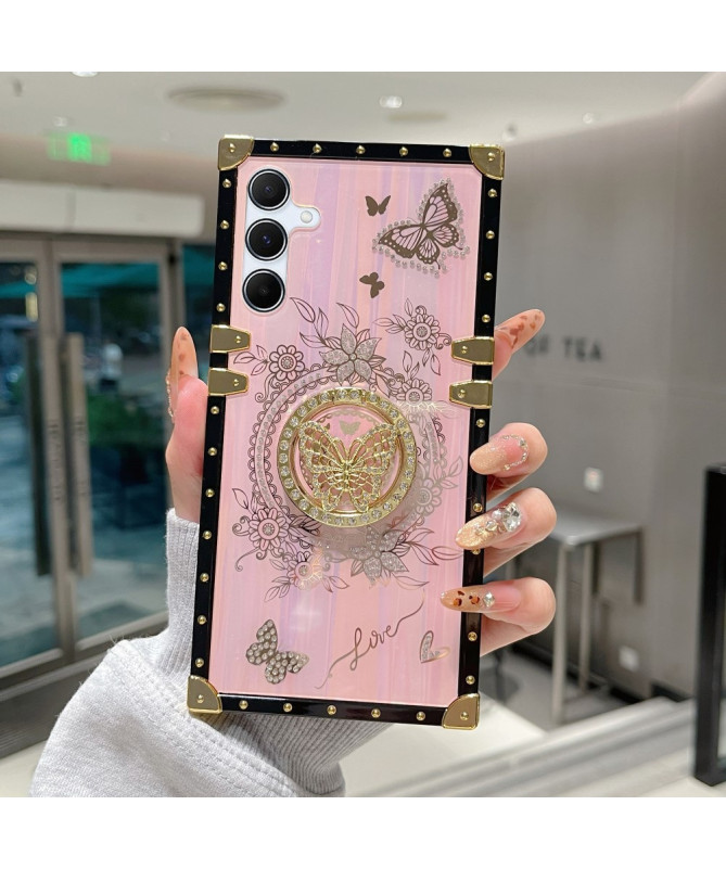 Coque Samsung Galaxy A36 5G / A56 5G papillon strass avec anneau