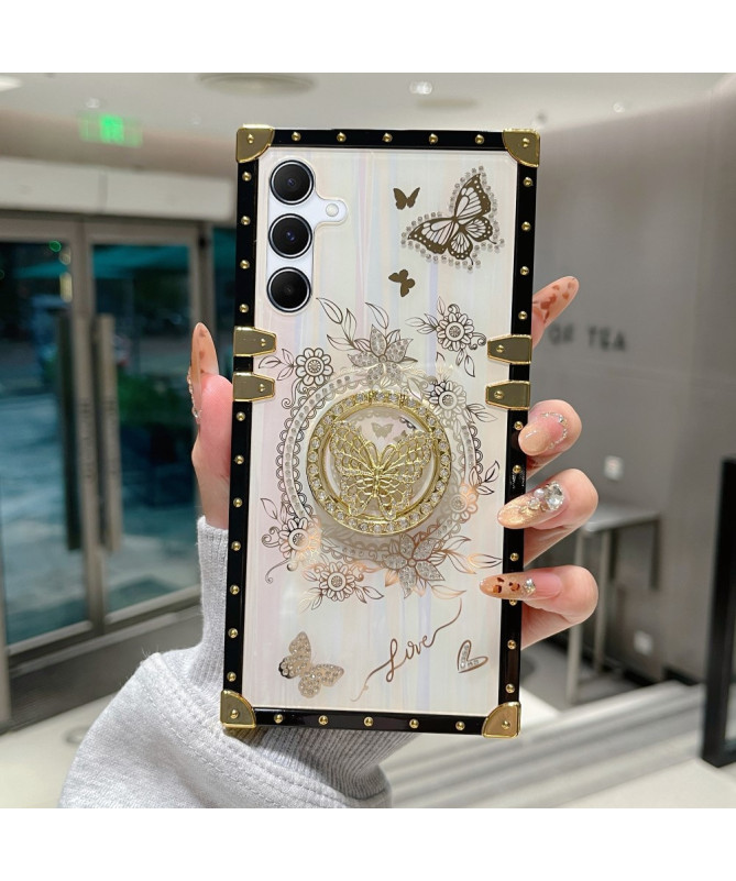 Coque Samsung Galaxy A36 5G / A56 5G papillon strass avec anneau