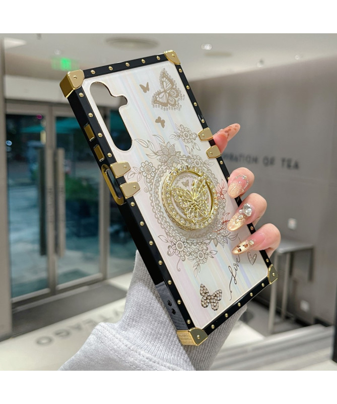 Coque Samsung Galaxy A36 5G / A56 5G papillon strass avec anneau