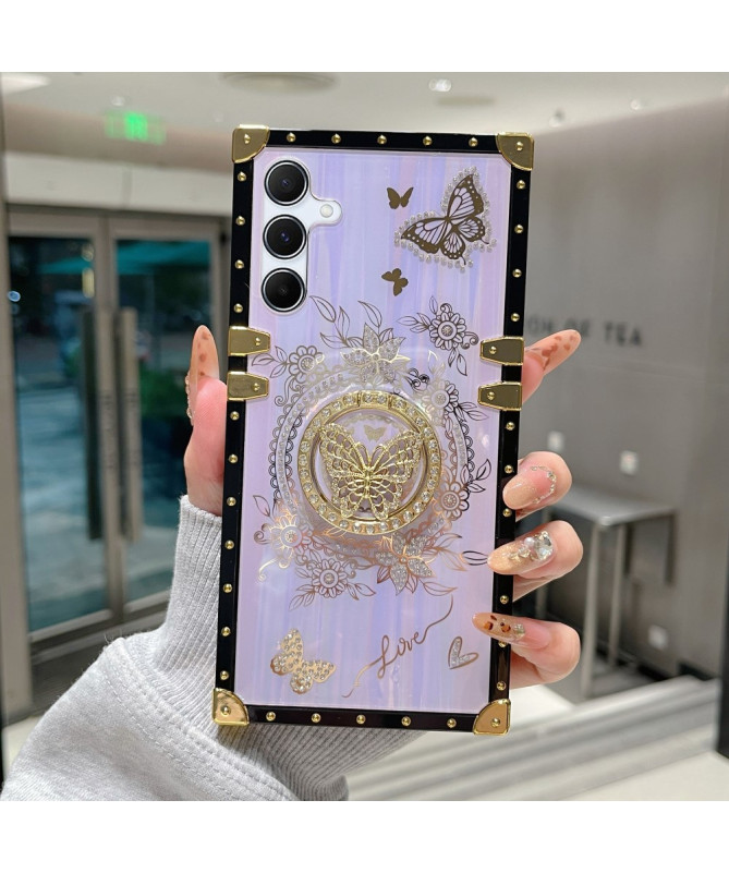 Coque Samsung Galaxy A36 5G / A56 5G papillon strass avec anneau