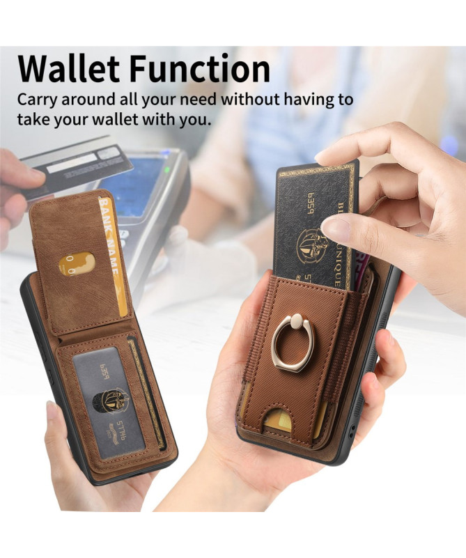 Coque Samsung Galaxy A56 5G avec Porte-cartes et Anneau Multifonction 