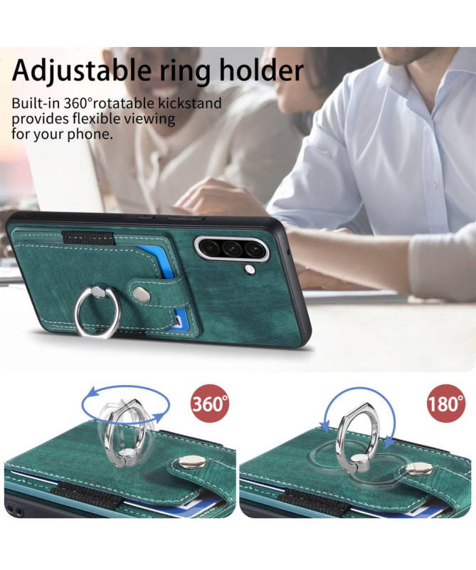 Coque Samsung Galaxy A56 5G avec porte-cartes, anneau et support