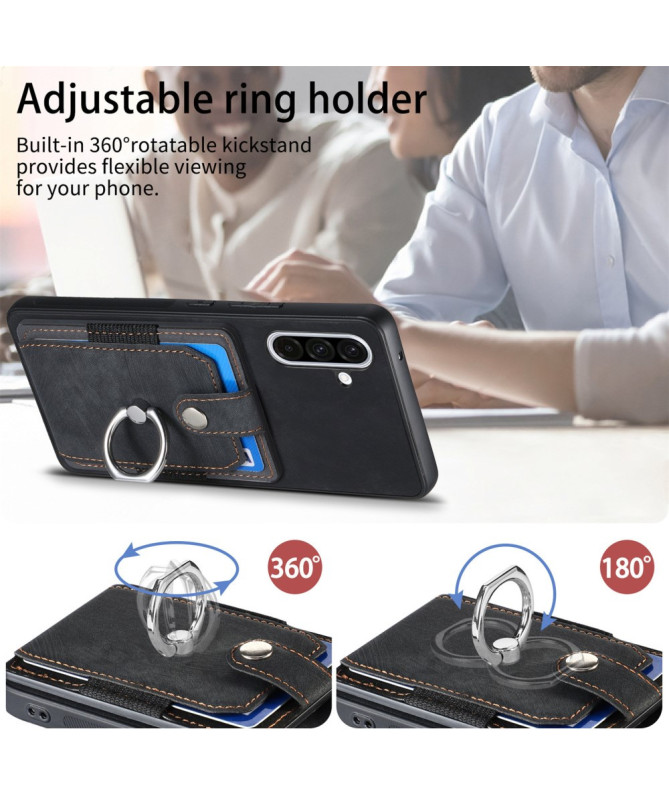 Coque Samsung Galaxy A56 5G avec porte-cartes, anneau et support