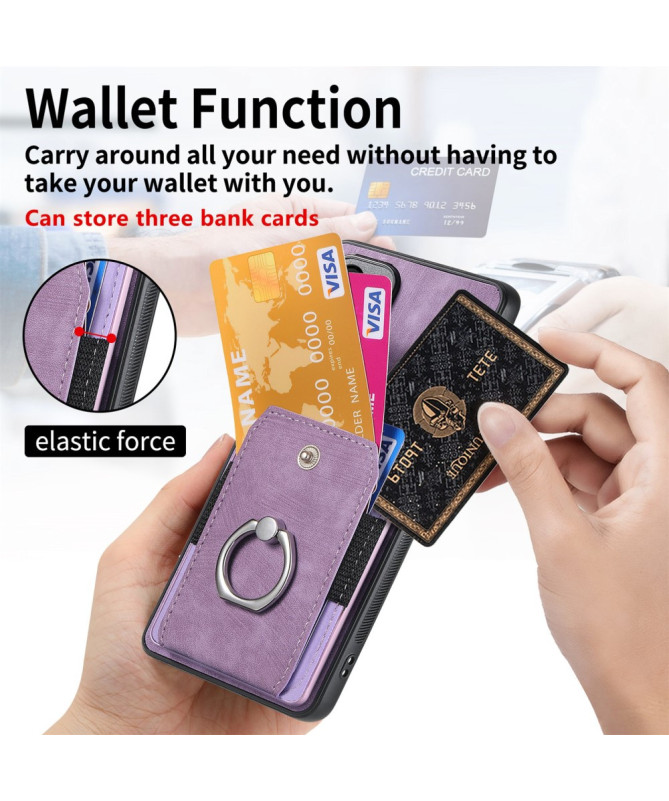 Coque Samsung Galaxy A56 5G avec porte-cartes, anneau et support