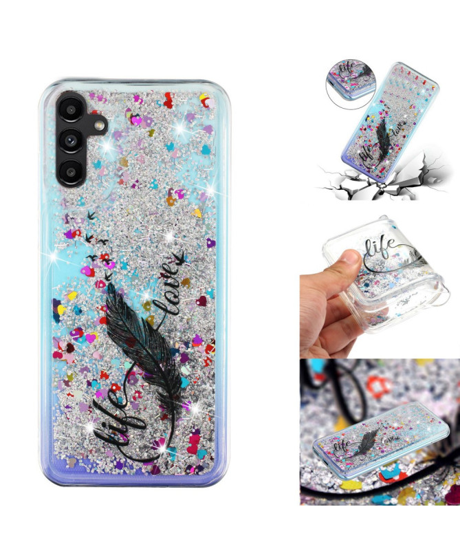 Coque Samsung Galaxy A56 5G pailletée Life, Love & Light