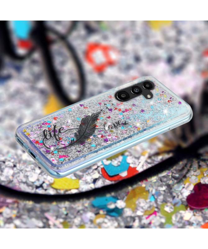 Coque Samsung Galaxy A56 5G pailletée Life, Love & Light