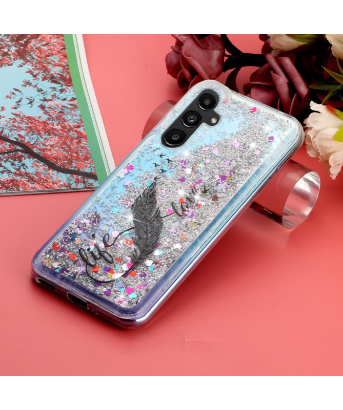 Coque Samsung Galaxy A56 5G pailletée Life, Love & Light
