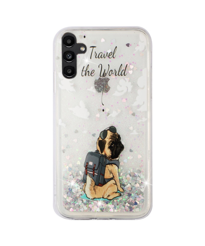 Coque Samsung Galaxy A56 5G Travel Dog Pailletée