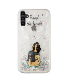 Coque Samsung Galaxy A56 5G Travel Dog Pailletée