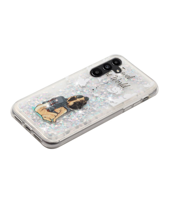 Coque Samsung Galaxy A56 5G Travel Dog Pailletée