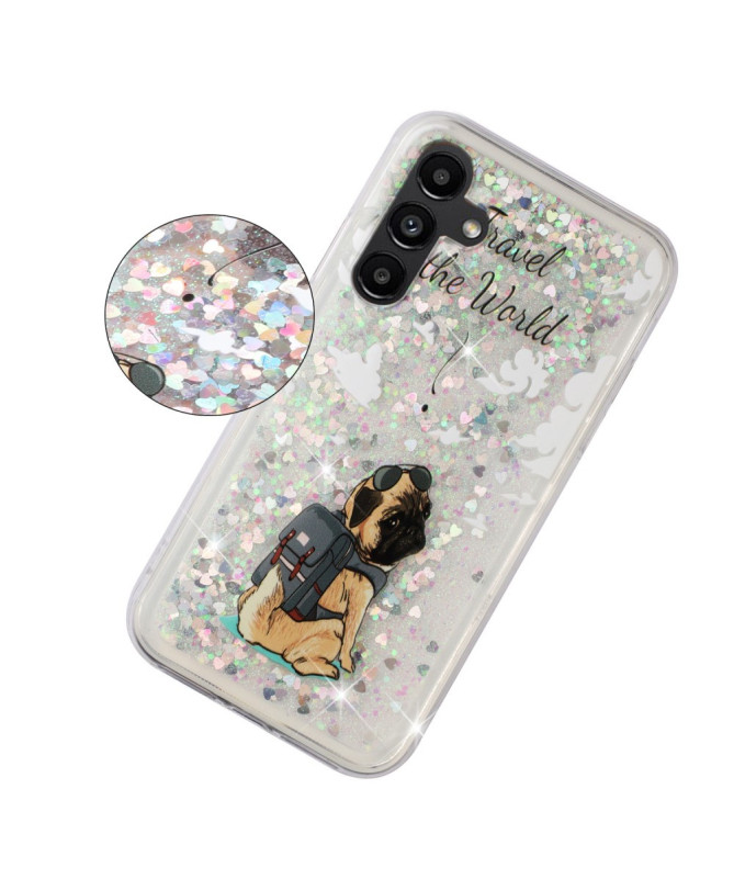 Coque Samsung Galaxy A56 5G Travel Dog Pailletée